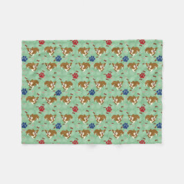 Cartoon Pembroke Welsh Corgi Fleece Deken