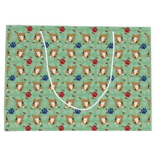 Cartoon Pembroke Welsh Corgi Large Cadeautasje (Achterkant)