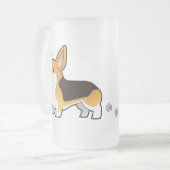 Cartoon Pembroke Welsh Corgi Matglas Bierpul (Voorkant links)