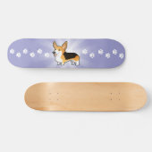 Cartoon Pembroke Welsh Corgi Persoonlijk Skateboard (Horizontaal)