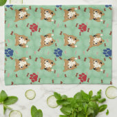 Cartoon Pembroke Welsh Corgi Theedoek (Gevouwen)