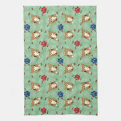 Cartoon Pembroke Welsh Corgi Theedoek (Verticaal)