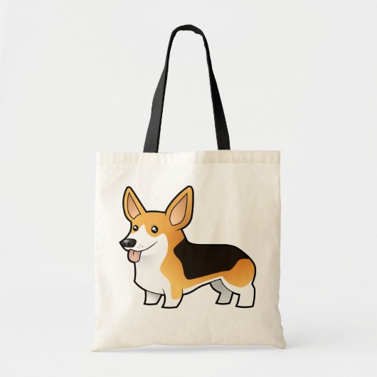 Cartoon Pembroke Welsh Corgi Tote Bag (Voorkant)
