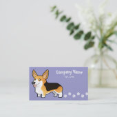 Cartoon Pembroke Welsh Corgi Visitekaartje (Staand voorkant)
