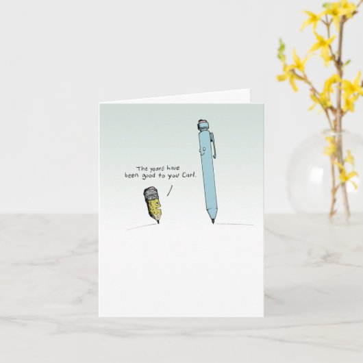 Cartoon Pencils Kaart (Gele Bloem)