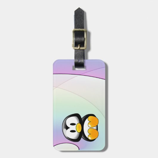 Cartoon Penguin Bagagelabel (Voorkant verticaal)