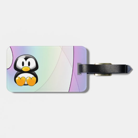 Cartoon Penguin Bagagelabel (Achterkant horizontaal)