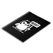 Cartoon Penguin Holding "RESIST" Sign – B & W Notitieboek (Linkerzijde)