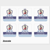 Cartoon Penguin Kinder Vierkante Sticker (Vel)