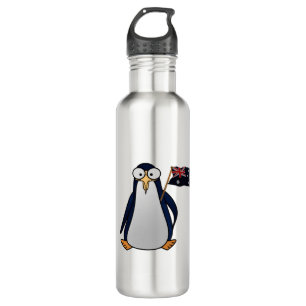 Cartoon Penguin met een Australische vlag Waterfles