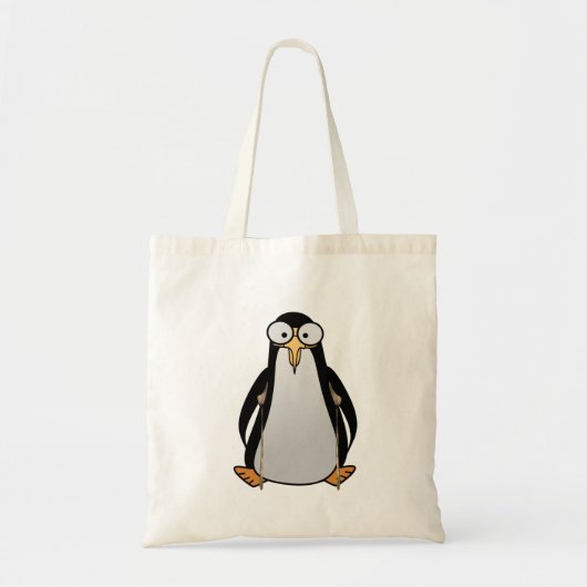 Cartoon Penguin op krukken. Tote Bag (Voorkant)