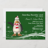 Cartoon Penguin Santa Kerstfeest Kaart (Achterkant)