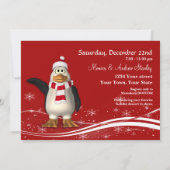 Cartoon Penguin Santa Kerstfeest Kaart (Achterkant)