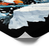 Cartoon Penguin Snowboarding Adventure Winter Poster (Hoek)