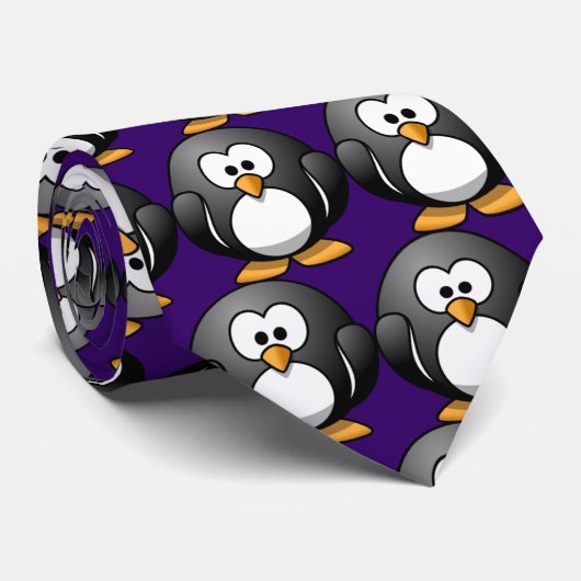 Cartoon Penguin Stropdas (Opgerold)