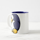 Cartoon Penguin Tweekleurige Koffiemok (Voorkant links)