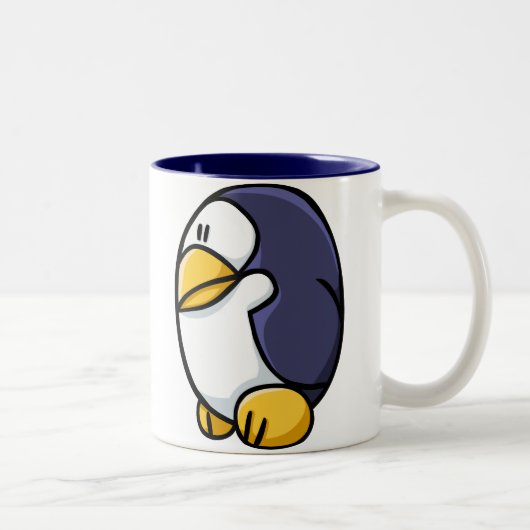 Cartoon Penguin Tweekleurige Koffiemok (Rechts)
