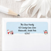 Cartoon Penguin Vakantie Kaart Etiket (Insitu)