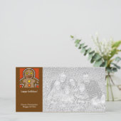 Cartoon peperkoek man vakantie feestdagenkaart (Staand voorkant)