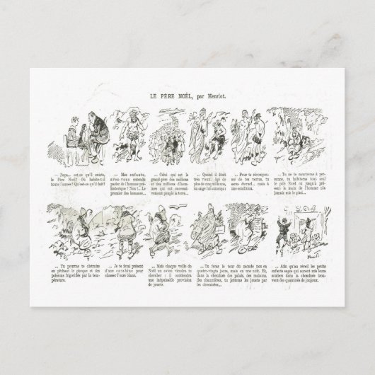 Cartoon Pere Noel van Henriet Feestdagenkaart (Voorkant)