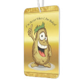 Cartoon personage aardappel met groen haar luchtverfrisser (Links)