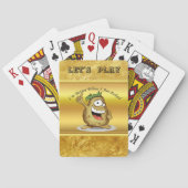 Cartoon personage aardappel met groen haar speelkaarten (Achterkant)