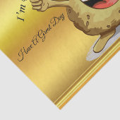 Cartoon personage aardappel met groen haar tissuepapier (Detail)