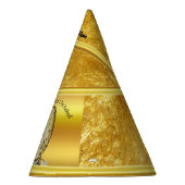 cartoon personage aardappel met grote ogen 1 feesthoedjes (Rechts)