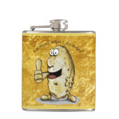 cartoon personage aardappel met grote ogen 1 heupfles (Voorkant)