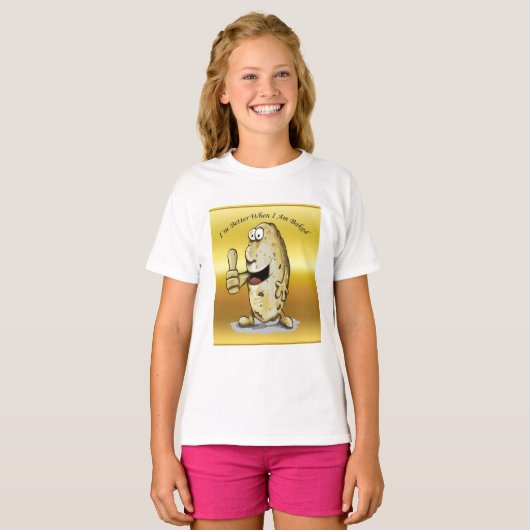 cartoon personage aardappel met grote ogen 1 t-shirt (Voorkant volledig)