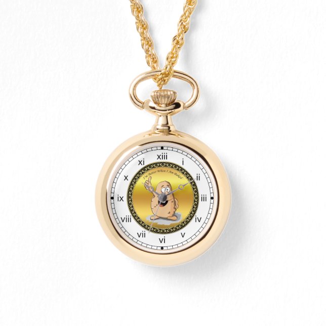 cartoon personage aardappel met grote ogen 2 horloge (Voorkant)