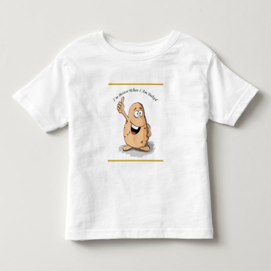 cartoon personage aardappel met grote ogen 2 kinder shirts (Voorkant)