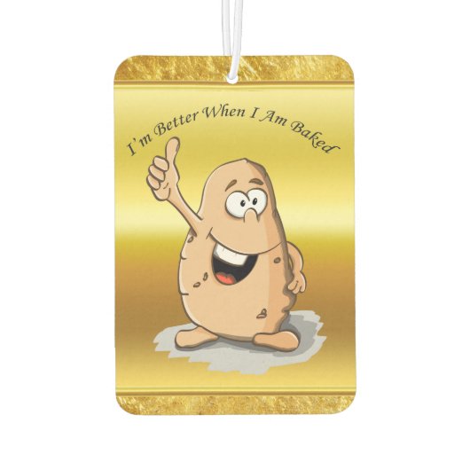 cartoon personage aardappel met grote ogen 2 luchtverfrisser (Achterkant)