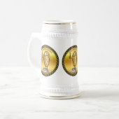 cartoon personage aardappel met grote ogen 3 bierpul (Voorkant links)