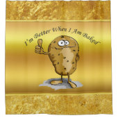 cartoon personage aardappel met grote ogen 3 douchegordijn (Voorkant)