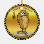 cartoon personage aardappel met grote ogen 3 keramisch ornament (Voorkant)