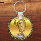 cartoon personage aardappel met grote ogen 3 sleutelhanger (Voorkant)
