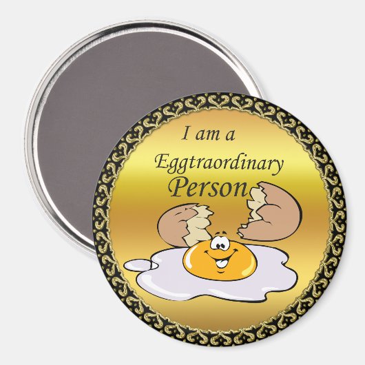 cartoon personage frituurde eicel met grote glimla magneet (Voorkant / Achterkant)