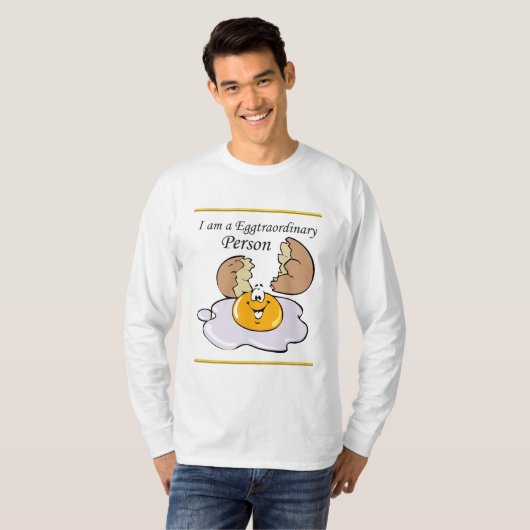 cartoon personage frituurde eicel met grote glimla t-shirt (Voorkant volledig)