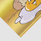 cartoon personage frituurde eicel met grote glimla tissuepapier (Detail)