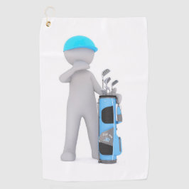 Cartoon personage met een Golf Bag Design Golfhanddoek