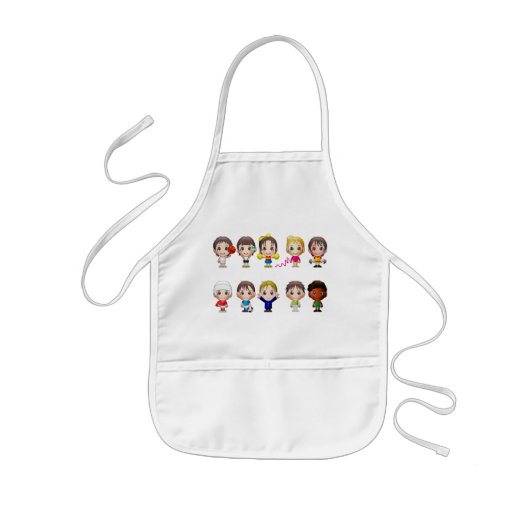 Cartoon personages kinder apron. schort (Voorkant)