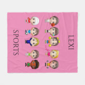 Cartoon personages vlooiendeken met naam. fleece deken (Voorkant (Horizontaal))