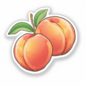 Cartoon perzik sticker (Voorkant)