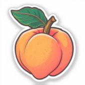 Cartoon perzik sticker (Voorkant)
