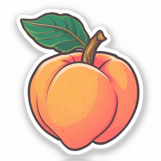 Cartoon perzik sticker (Voorkant)