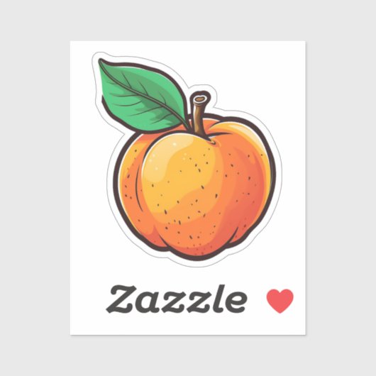 Cartoon perzik sticker (Vel)