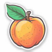 Cartoon perzik sticker (Voorkant)