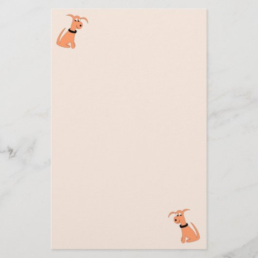 Cartoon perzikshond Cheeky Dog-perzikwaren Briefpapier (Voorkant)