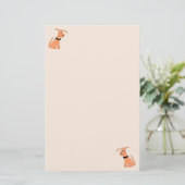 Cartoon perzikshond Cheeky Dog-perzikwaren Briefpapier (Staand voorkant)